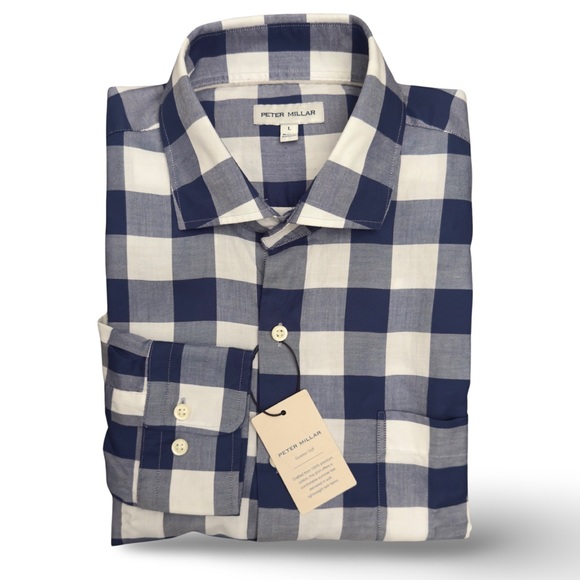 Peter Millar Oakbrook Summer Soft Cotton Sport Shirt- Atlantic Blue - Picture 5 of 11